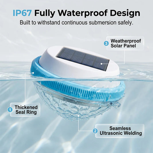 🌙🔝 Legnépszerűbb termékek🛡️ IP68-as vízállóság🏊♂️☀️ Napenergiával működő, úszó LED-es medencevilágítás💡