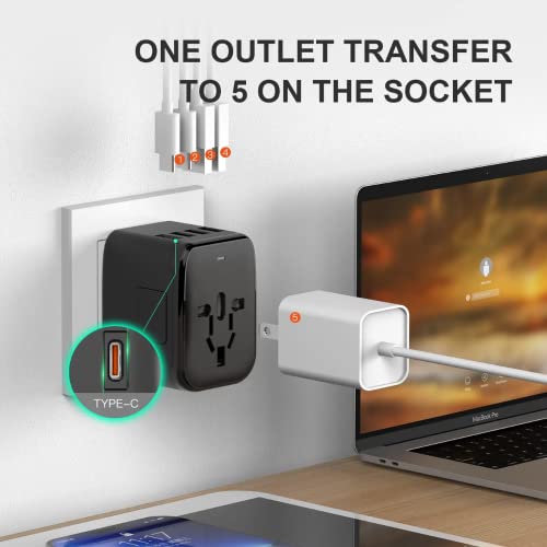 ✈️⚡ Univerzális utazási adapter – GaN 20W gyorstöltés, 180+ országban használható!🌍🔌 5 az 1-ben világadapter – dupla biztosíték, biztonságos töltés mindenhol!
