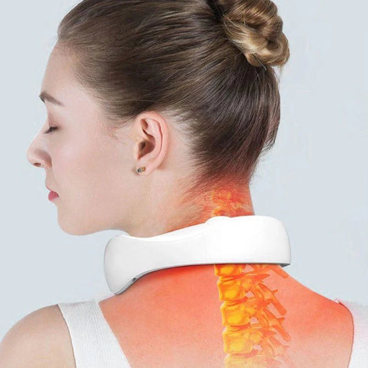 💆 6 üzemmód + 9 intenzitás🔥 Fűthető nyakmasszírozó 6 fejjel – Hordozható, vérkeringést javító otthoni lazítás!
