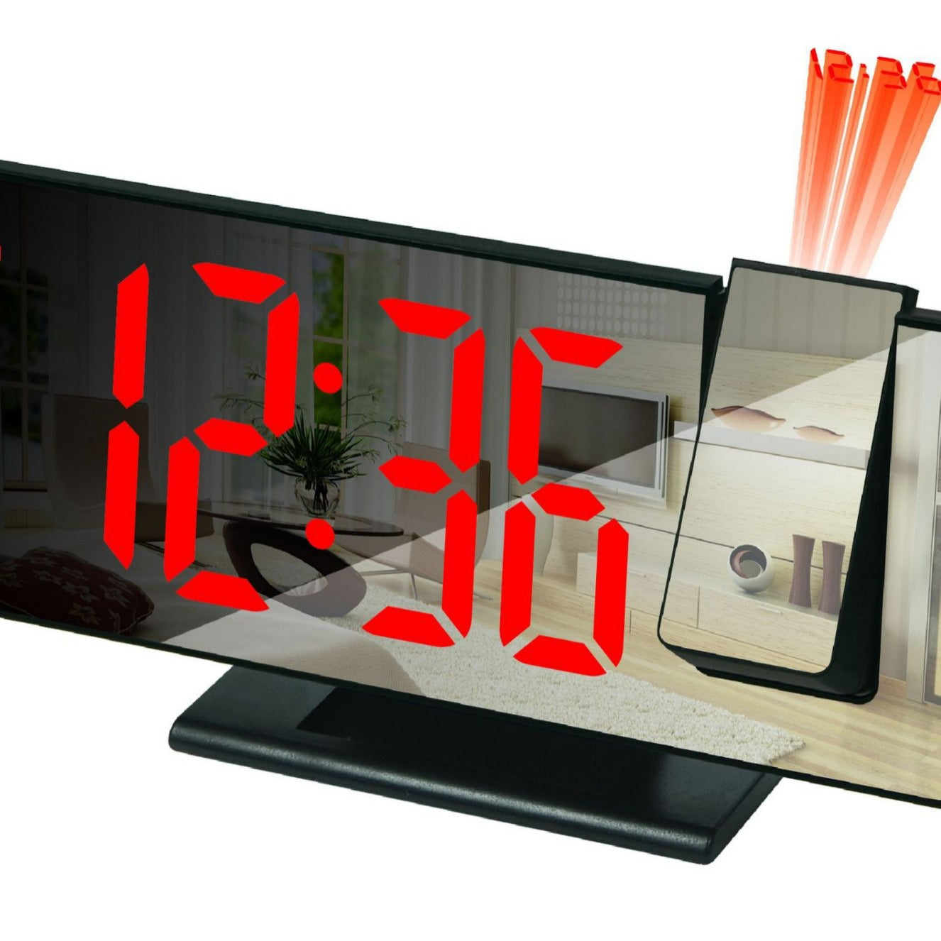 😁árcsökkentési akció⏰Multifunkciós LED Óra Tükör – Ébresztő + Vetítő + Hőmérséklet!
