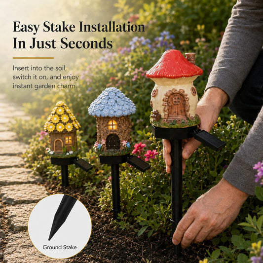 🍄🌞 Napenergiával működik – Időjárásálló, tüskés rögzítés másodpercek alatt – Kábelek és áramköltségek nélkül✨🏡