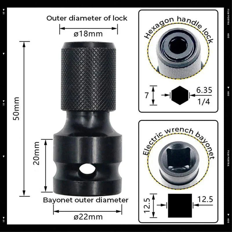 🎁1+1 INGYEN (2 db)🧰⚙️ Gyorskioldós befogóadapter🔧 1/2→1/4 hüvelykes szerszámátalakító adapter!
