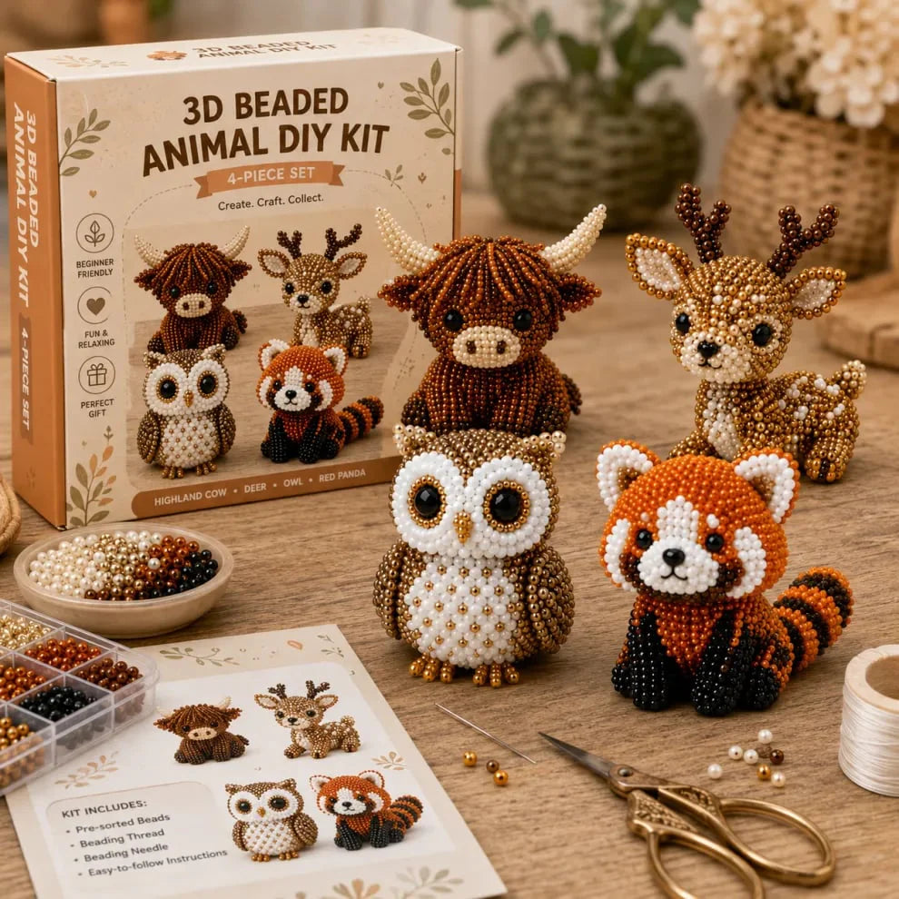 🏆Ideiglenes akció 🧵✨Bébi állatok kézműves készlet 3D gyöngyökkel!