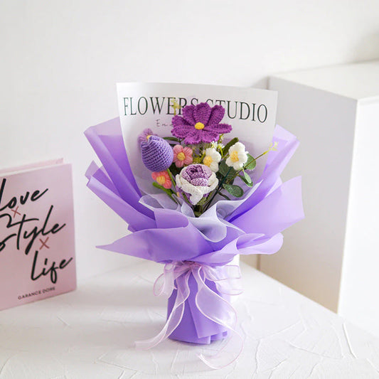 🔥1+1 ingyenes💐 Kézzel horgolt virágcsokor 🎁 Allergiabarát virágajándék – Soha nem hervad, mindig friss!