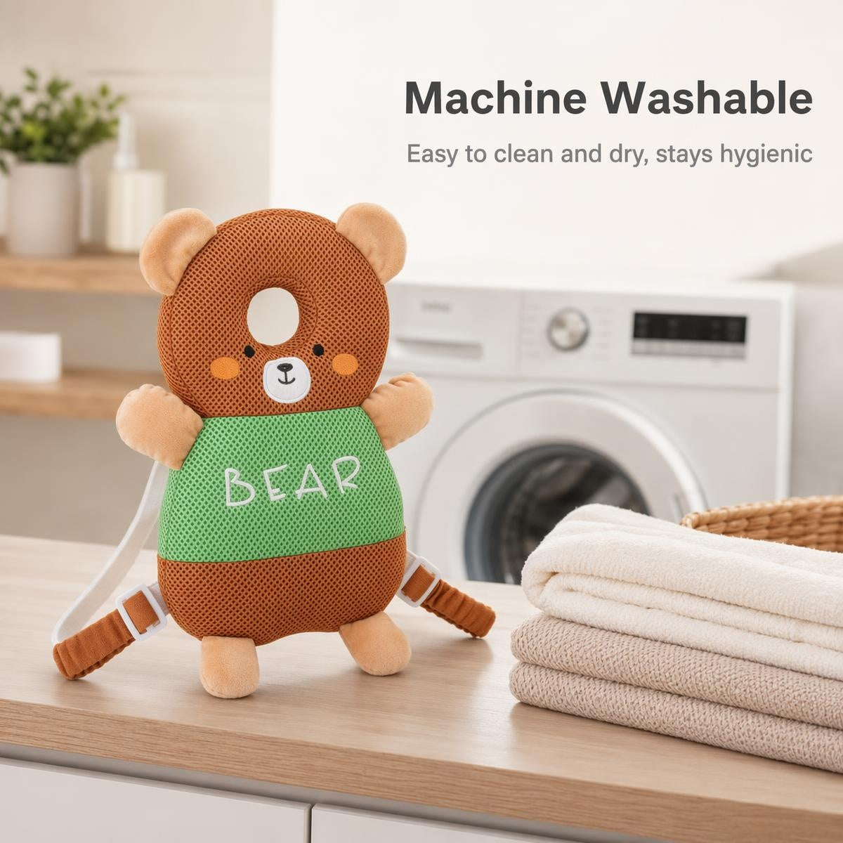 🎁1+1 INGYEN (2 db)👶🛡️ 360°-os babavédő hátizsák – O alakú üreges párna, gerincbarát kialakítás, gépben mosható! 🌿✨