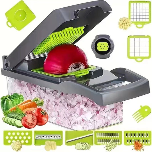 🎊 16 darabos készle😜50% árcsökkentés🥕 Többfunkciós zöldségszeletelő – Gyors, éles és egyszerű tisztítás!🔪Egy gép helyett minden vágási munkát!