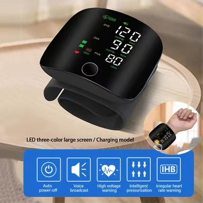 🤩Az ár 30 százalékkal csökkent🩺1-Touch csukló vérnyomásmérő: USB-ről tölthető és hangjelzéssel!