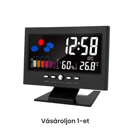 🔥1+1 ingyenes⏰🌤️ Többfunkciós ébresztőóra – idő, időjárás és otthoni kényelem egyben!