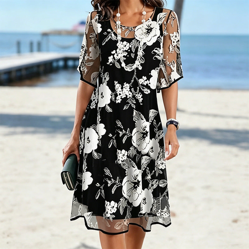 đđž VirĂĄgmintĂĄs sifonruha â PrĂ©mium lĂ©gĂĄteresztĆ, ĂĄtlĂĄtszĂł szövet, Sâ3XL-ig! âšđ