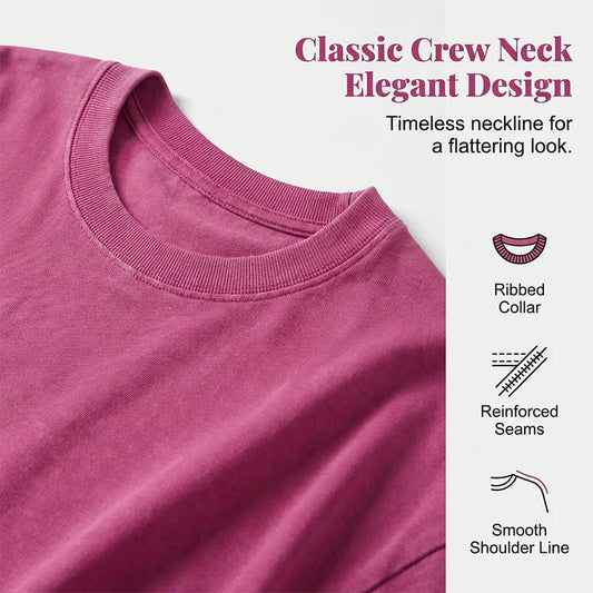 ⏰Az utolsó 100 db!!!🎁Ingyenes gyönyörű nyaklánc✨ Laza streetwear felső☀️ Oversized vintage pamut póló – Ultra puha, légáteresztő nyári kényelem!