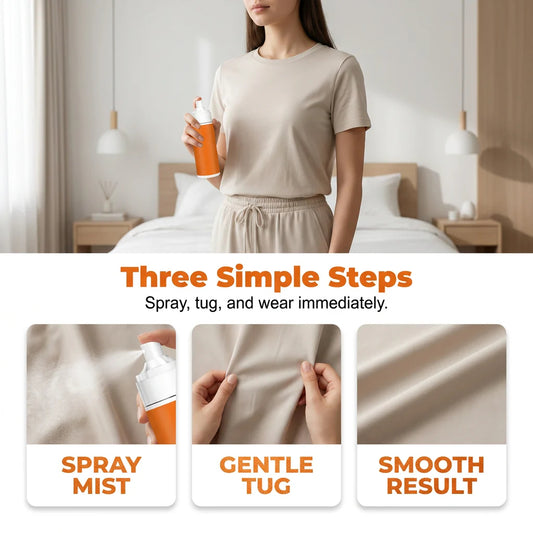 🔥1+1 ingyenes (összesen 2)👔 Azonnal hatású gőzölőspray textíliákhoz – Permet, húzás, kész – Vasalódeszka nélkül, másodpercek alatt!