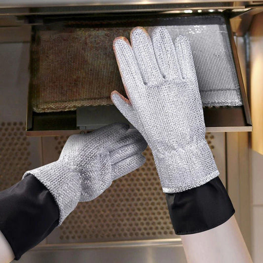 🔥1 vásárol 1 ingyen kap🧼2-in-1 Tisztító Kesztyű – Acélszálak + Velúr Bélés!