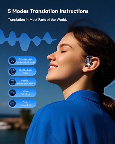 😍2026 tavaszi újdonságok🌍 144 nyelmes AI fordító fülhallgató – Bluetooth 5.4, nyitott fülű kialakítás 60 órás üzemidővel!