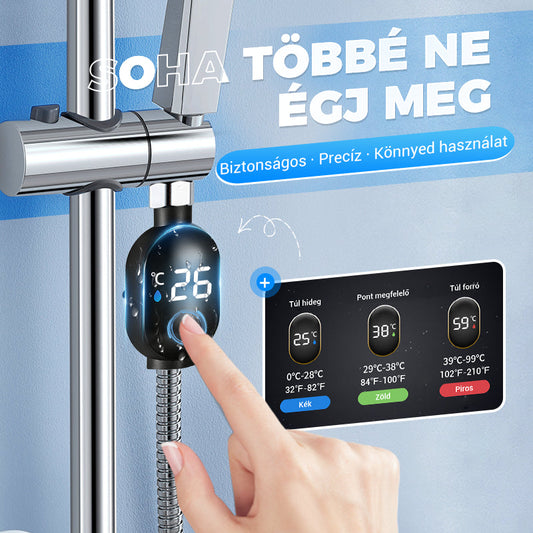 🎁🌈2+2 INGYEN🚿✅Zuhany hőmérséklet-kijelző – biztonságos fürdőzés gyerekeknek és időseknek！