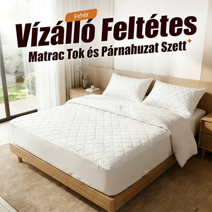 🛏️ Teljesen vízzáró matracvédő😴 Puha, párnázott felület + mély sarkok – Nem csúszik, nem mocorog!