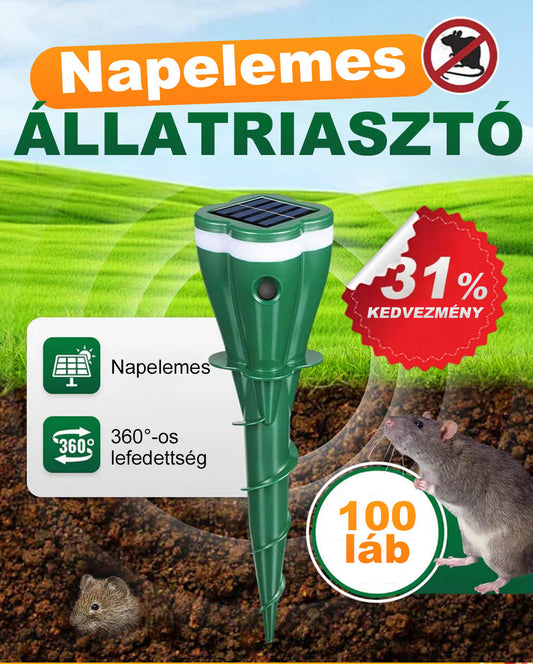 🎁1+1 INGYEN (2 db) 🐹 Napenergiás vakondriasztó🌱 Csendes elektronikus riasztó – Védje meg kertjét a földalatti kártevőktől!