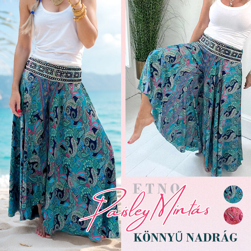 💥🎉50% árcsökkentés🌺✨ Etno stílusú szövött nadrág – gardróbod új kedvence!👖💐 Kényelmes, rugalmas derékpántos nadrág – nyári napokra és kirándulásokhoz!