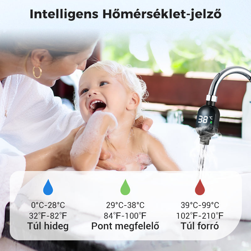 🎁🌈2+2 INGYEN🚿✅Zuhany hőmérséklet-kijelző – biztonságos fürdőzés gyerekeknek és időseknek！