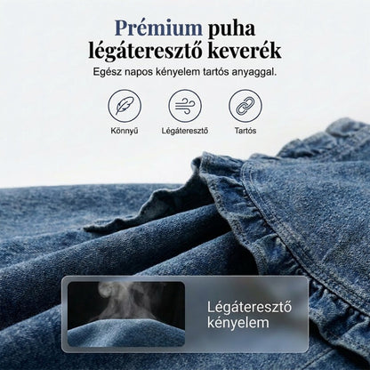 🎉45% árcsökkentés😍2026 tavaszi újdonságok👖 Női fodros szegélyű farmerdzseki – klasszikus és nőies!