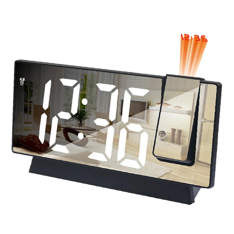 😁árcsökkentési akció⏰Multifunkciós LED Óra Tükör – Ébresztő + Vetítő + Hőmérséklet!