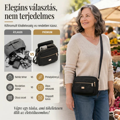 👜 2026-os új, több rekeszes válltáska🌸💫 Steppelt hímzésű válltáska – Tartós Oxford szövet, biztonságos cipzárak, mindennapi elegancia! 🛍️🌟