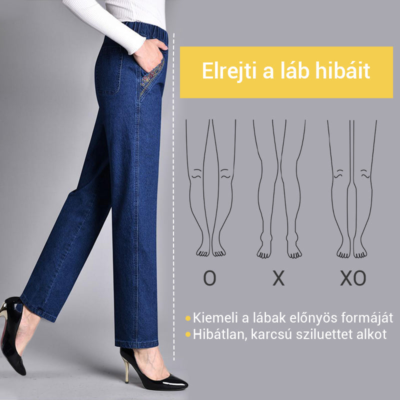 🔥🔝 Legnépszerűbb termékek👖✨ Női trendi farmernadrág🎀💙 Magas derekú egyenes szárú nadrág – Rugalmas kényelem, karcsú sziluett és praktikus részletek!