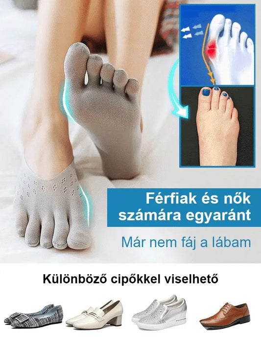 🔥🔥8 pár+2 pár ingyenes🌸💨 Láthatatlan, légáteresztő zokni🧦✨ Német minőségű bársony ötujjú zokni: 24 órás fájdalommentes lábajánlat!