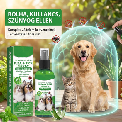 📣🔥1+1 ingyenes🐕🌿 100%-ban természetes bolha- és kullancsirtó spray – Biztonságos kutyáknak és macskáknak! 🐱✨