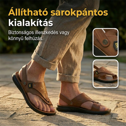 🔄2 az 1-ben férfi szandálpapucs👣 Légáteresztő nyitott orrú kialakítás🦶Puha EVA, csúszásmentes, tartós!
