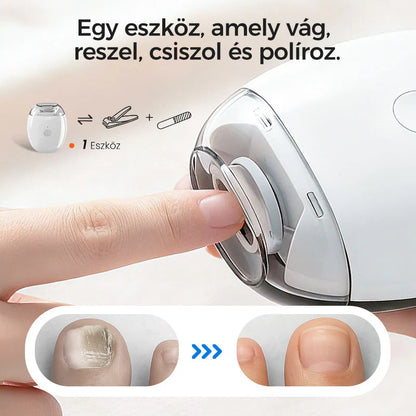 🔥🎁2+2 ingyenes😜50% árcsökkentés💅 Automatikus körömreszelő LED fénnyel🔋 Újratölthető elektromos körömápoló – Csendes, 360° sima reszelés gyerekeknek is!