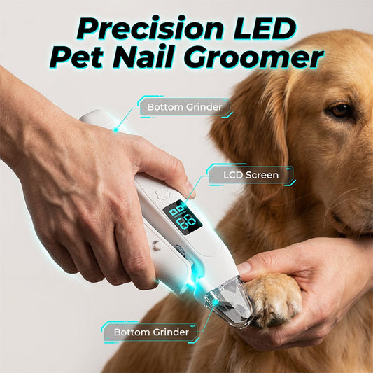🐕💡 LED-es kisállat-körmvágó – Beépített vérvonalkijelző, LCD akkumulátor-kijelző, rejtett csiszolóval! 🐱✨