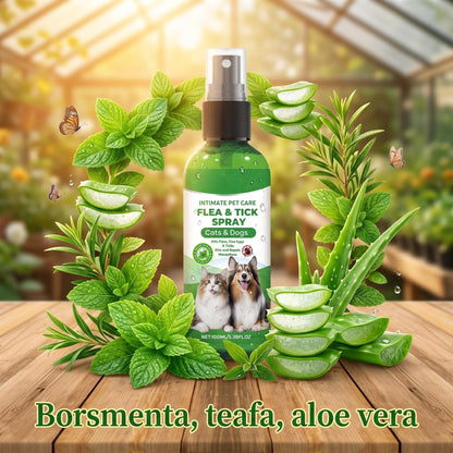 📣🔥1+1 ingyenes🐕🌿 100%-ban természetes bolha- és kullancsirtó spray – Biztonságos kutyáknak és macskáknak! 🐱✨