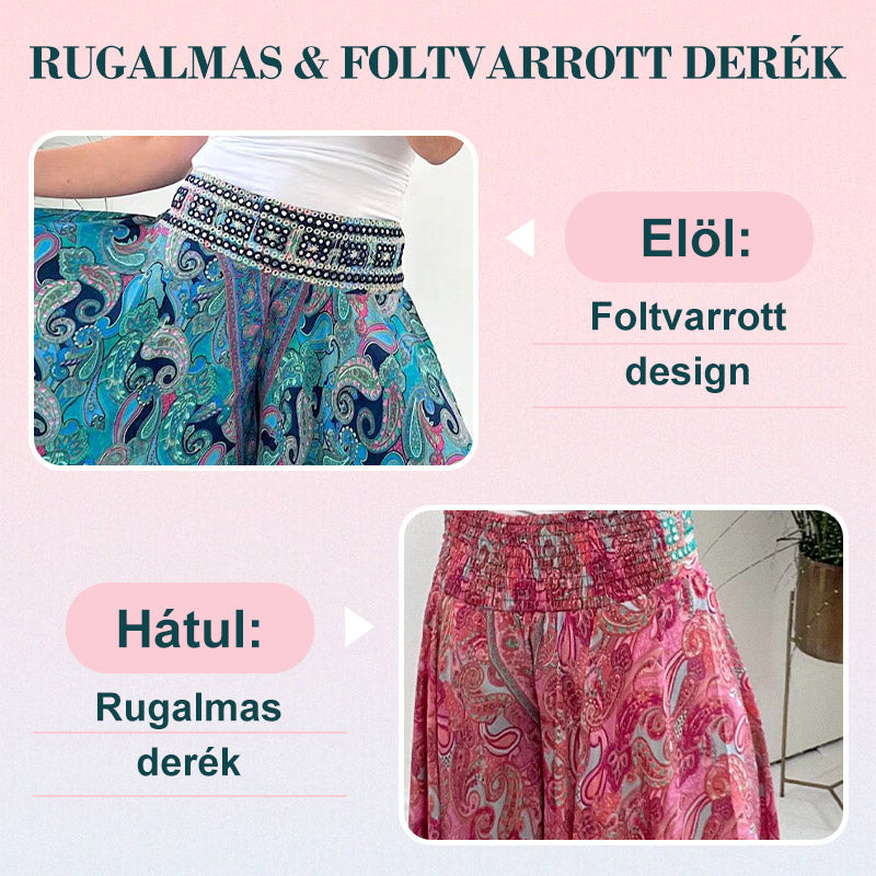 💥🎉50% árcsökkentés🌺✨ Etno stílusú szövött nadrág – gardróbod új kedvence!👖💐 Kényelmes, rugalmas derékpántos nadrág – nyári napokra és kirándulásokhoz!