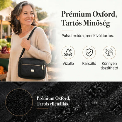 👜 2026-os új, több rekeszes válltáska🌸💫 Steppelt hímzésű válltáska – Tartós Oxford szövet, biztonságos cipzárak, mindennapi elegancia! 🛍️🌟