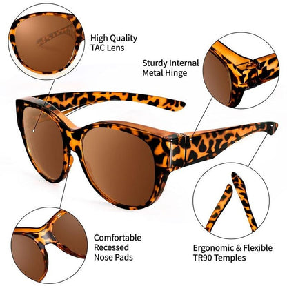 💝1-et vásárolj🎁1-et ajándékba📢😎 Polarizált UV400 védelemmel ellátott, divatos kerek macskaszemű napszemüveg 😺🕶️