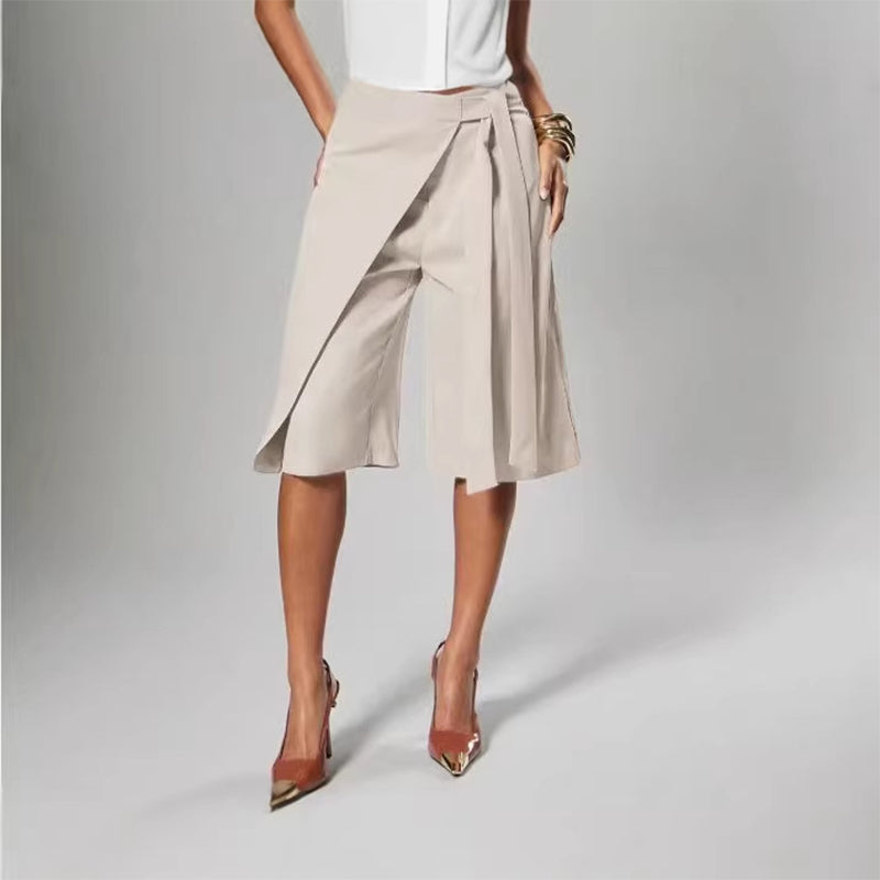 👗 Szoknyahatású culotte nadrág – Karcsúsító magas derék + laza bő szár🌿 Lélegző spandex keverék！