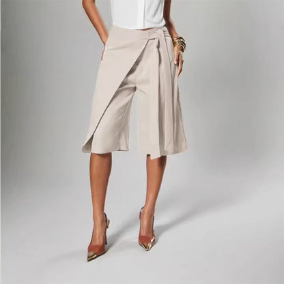 👗 Szoknyahatású culotte nadrág – Karcsúsító magas derék + laza bő szár🌿 Lélegző spandex keverék！