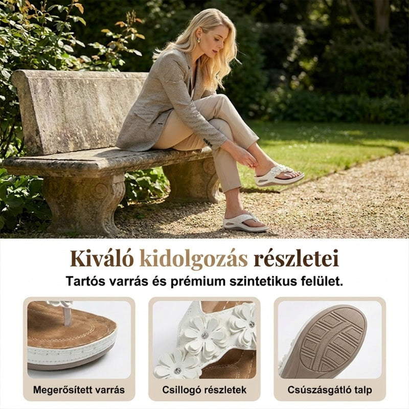 🎉2026-os nyári újdonságok🌸 Női virágos platform papucs – stílus és kényelem egyben！