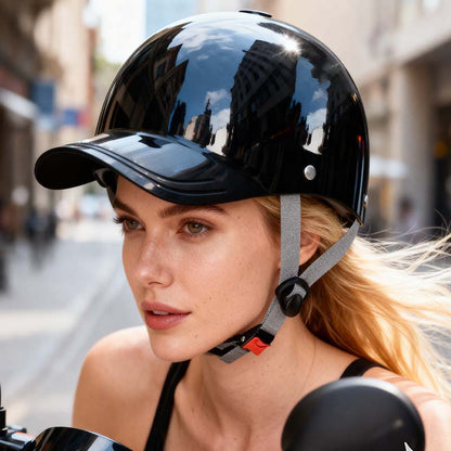 ⛑️ Unisex baseball sapka stílusú motoros sisak – Többréteges védelem (ABS+EPS) + beépített napvédő szemellenző🏍️🧢
