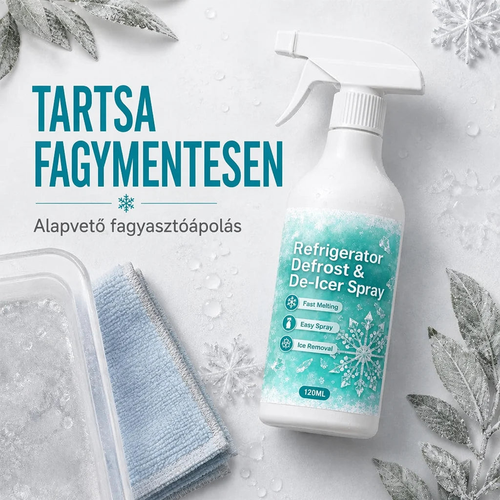 【🧊💨🔥】Gyorsan ható hűtőszekrény-jégoldó spray– Könnyű ravasz, kényelmes fogás, gyorsan fellazítja a makacs jeget! 🏠🌟