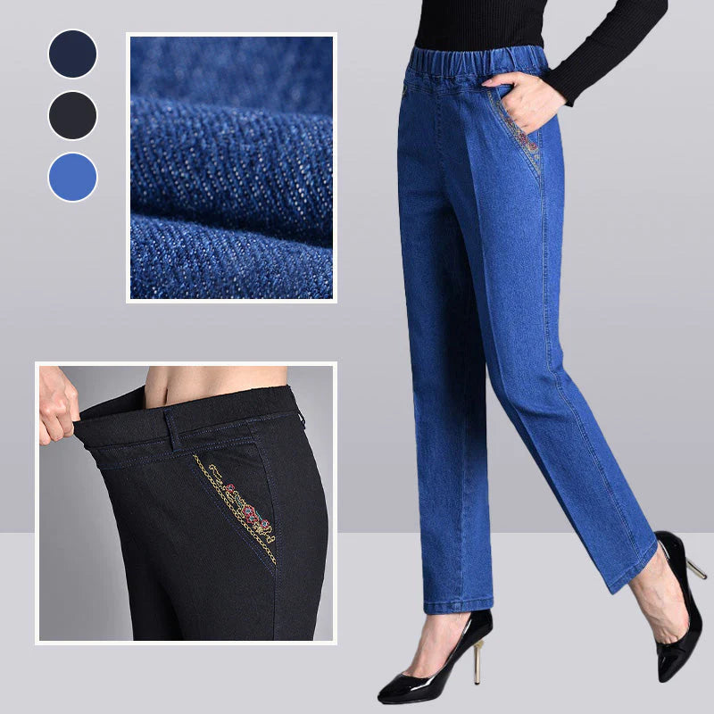 🔥🔝 Legnépszerűbb termékek👖✨ Női trendi farmernadrág🎀💙 Magas derekú egyenes szárú nadrág – Rugalmas kényelem, karcsú sziluett és praktikus részletek!