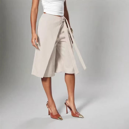 👗 Szoknyahatású culotte nadrág – Karcsúsító magas derék + laza bő szár🌿 Lélegző spandex keverék！