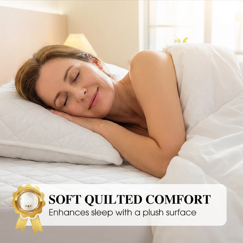 🛏️ Teljesen vízzáró matracvédő😴 Puha, párnázott felület + mély sarkok – Nem csúszik, nem mocorog!