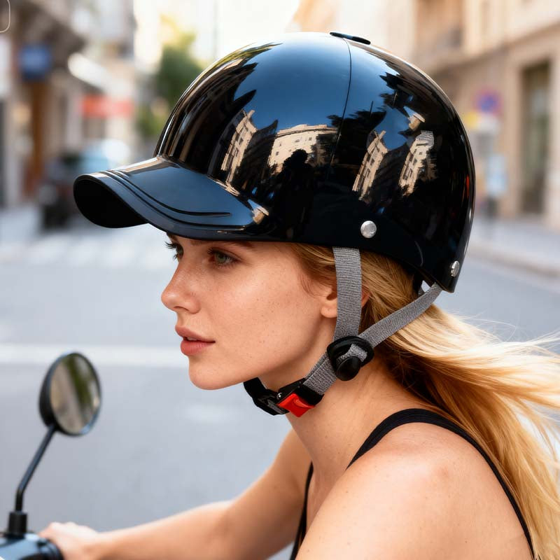 ⛑️ Unisex baseball sapka stílusú motoros sisak – Többréteges védelem (ABS+EPS) + beépített napvédő szemellenző🏍️🧢