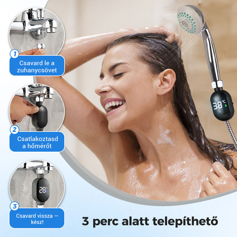 🔥🔥2+2 ingyenes🚿💡 Zuhany hőmérséklet kijelző – valós idejű vízfigyelés, égési sérülések ellen!🌡️✅ Vízforrás hőmérő – intelligens LED kijelző, biztonságos fürdés a családnak!