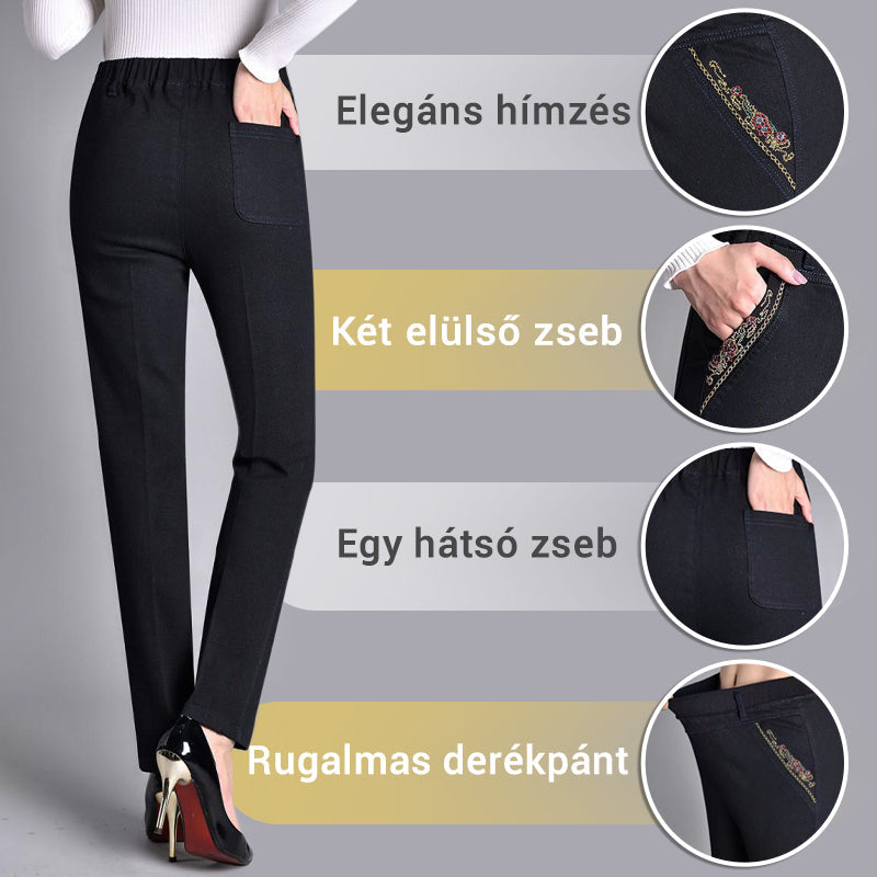 🔥🔝 Legnépszerűbb termékek👖✨ Női trendi farmernadrág🎀💙 Magas derekú egyenes szárú nadrág – Rugalmas kényelem, karcsú sziluett és praktikus részletek!