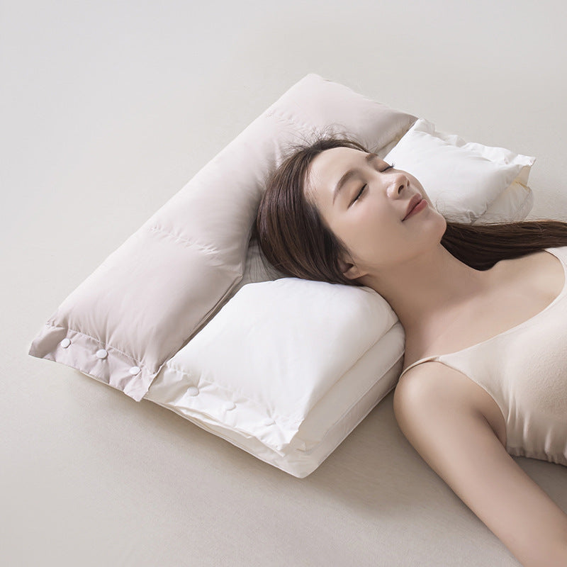 🛏️ Kétrétegű, kétzónás nyakpárna🛡️ Antibakteriálisan kezelt szövet 💤 Csökkenti a nyak elfordulását!
