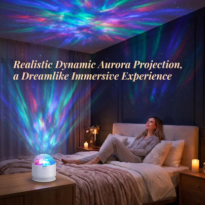 🌌 Aurora éjszakai fényvetítő🎨16 színválaszték📱Távirányítós funkció🌙 Hipnotizáló égi minták！
