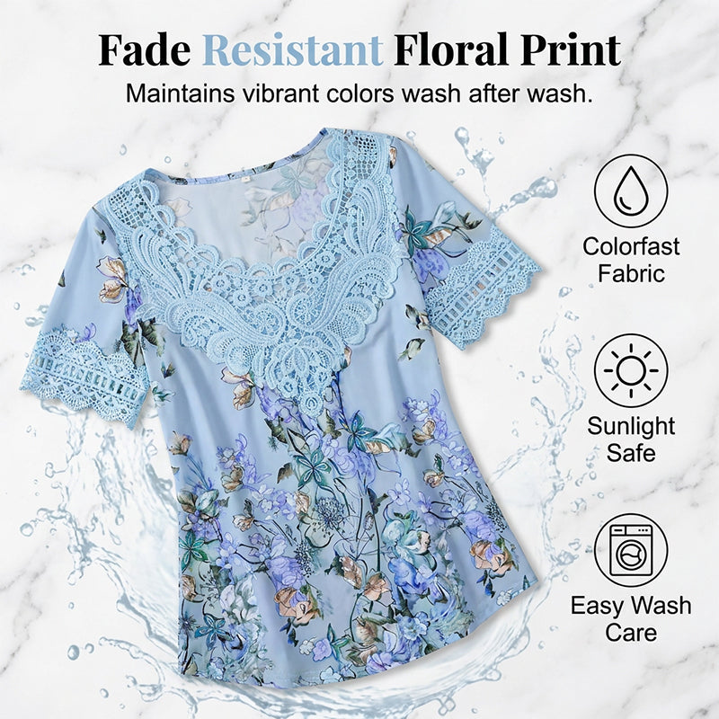 👚🌸 Elegáns csipkevirágos blúz – Kivágott nyakkivágással, könnyű és légáteresztő, 13 színben! ✨💫