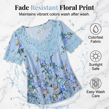 👚🌸 Elegáns csipkevirágos blúz – Kivágott nyakkivágással, könnyű és légáteresztő, 13 színben! ✨💫